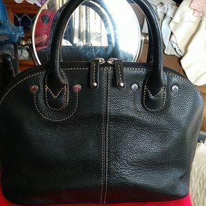 Tignanello Black Leather Satchel